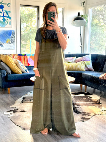 Wide Leg Overalls - Lg/XL