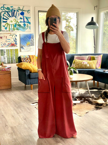 Wide Leg Overalls - Lg/XL