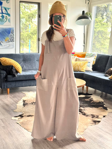 Wide Leg Overalls - Lg/XL