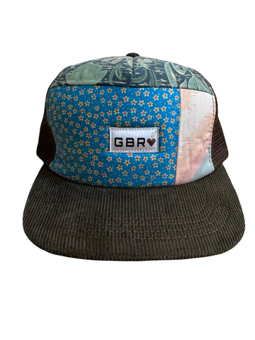 Trucker - olive cord brim/brown mesh