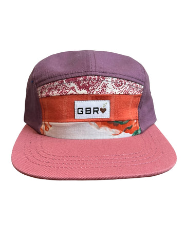5 panel - pink brim/purple top