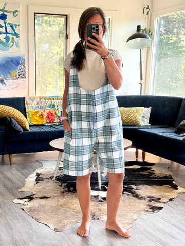 Overall Shorts - med (flannel)