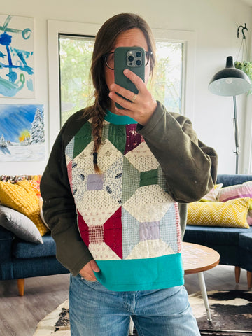 Quilt-Scrap Sweatshirt - Lg/XL