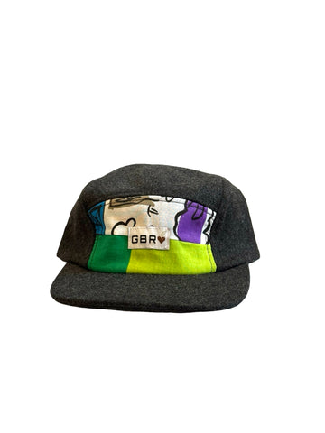 5 panel - charcoal/wool