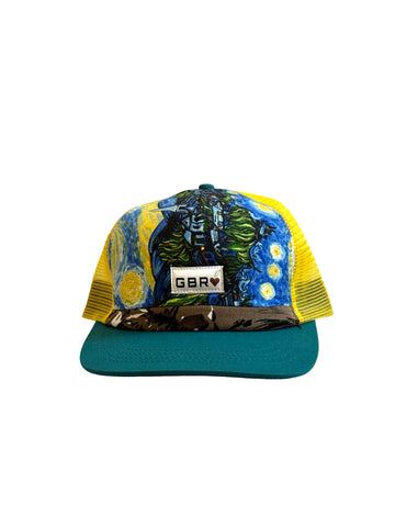 Trucker - turquoise brim/yellow mesh