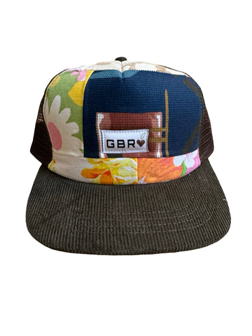 Trucker - olive cord brim/brown mesh
