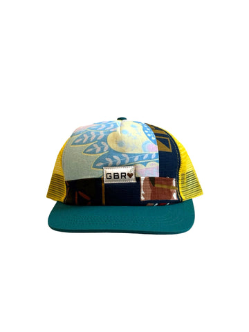 Trucker - turquoise brim/yellow mesh