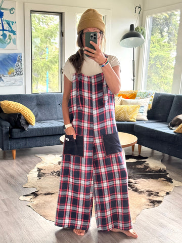 Wide Leg Overalls - sm/med