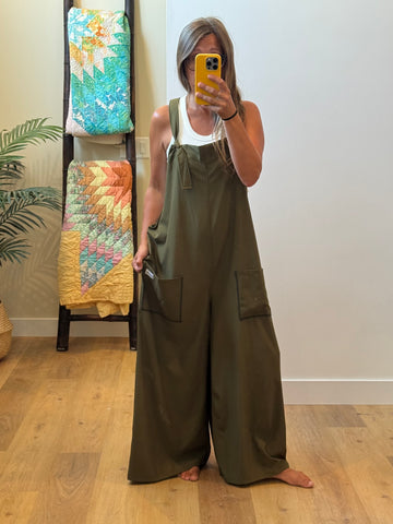 Wide Leg Overalls - Lg/XL