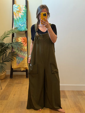Wide Leg Overalls - Lg/XL