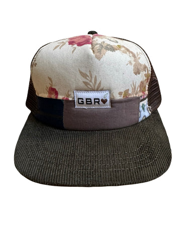 Trucker - olive cord brim/brown mesh