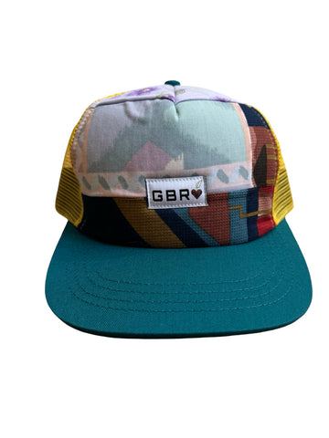 Trucker - turquoise brim/yellow mesh