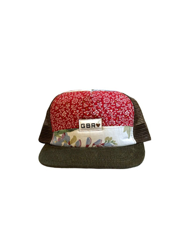 Trucker - olive cord brim/brown mesh