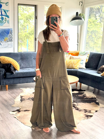Wide Leg Overalls - Lg/XL