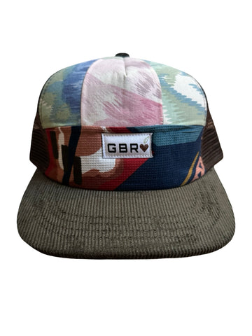 Trucker - olive cord brim/brown mesh