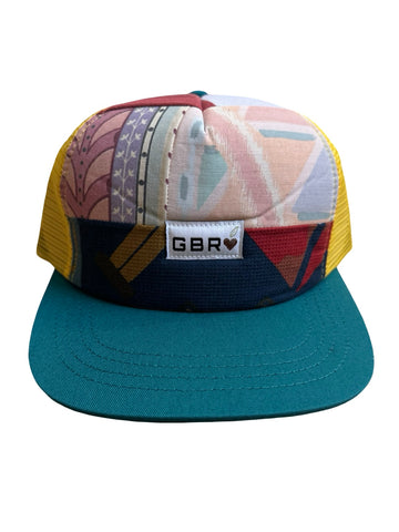 Trucker - turquoise brim/yellow mesh