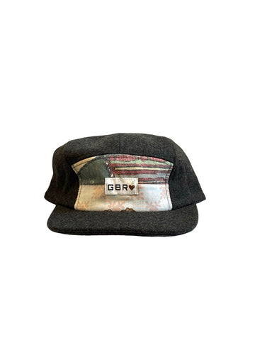 5 panel - charcoal/wool