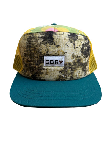 Trucker - turquoise brim/yellow mesh