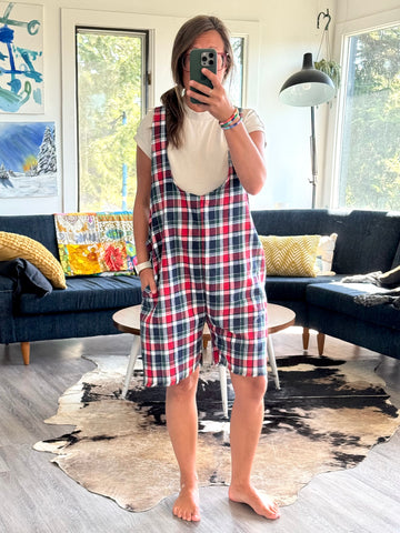 Overall Shorts - med (flannel)