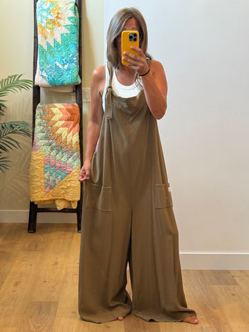 Wide Leg Overalls - Lg/XL