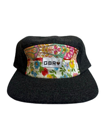 5 panel - charcoal/wool