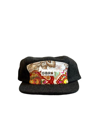 5 panel - charcoal/wool