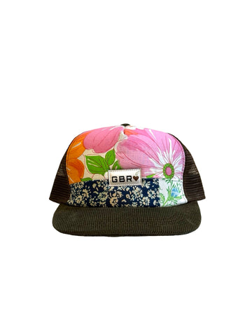 Trucker - olive cord brim/brown mesh
