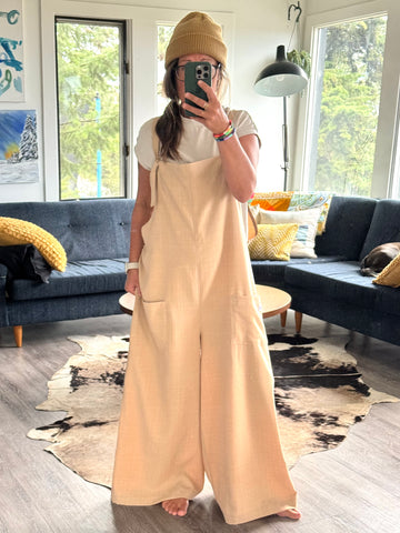 Wide Leg Overalls - Lg/XL