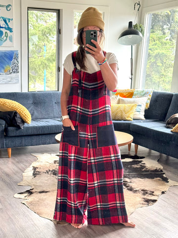 Wide Leg Overalls - sm/med