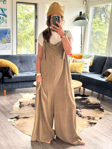 Wide Leg Overalls - Lg/XL
