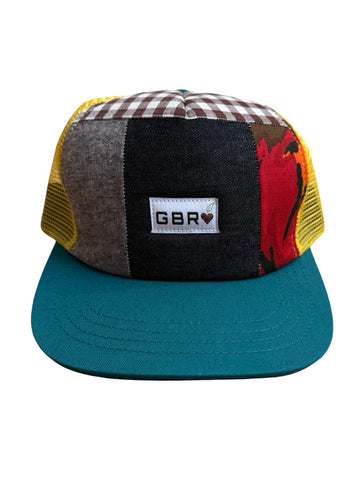 Trucker - turquoise brim/yellow mesh