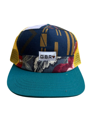 Trucker - turquoise brim/yellow mesh
