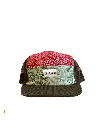 Trucker - olive cord brim/brown mesh
