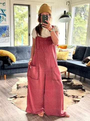 Wide Leg Overalls - Lg/XL