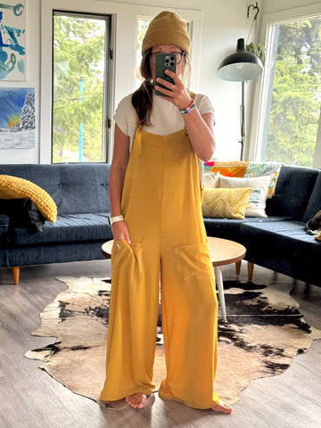 Wide Leg Overalls - sm/med