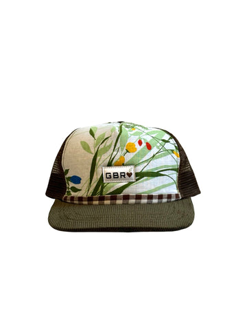 Trucker - olive cord brim/brown mesh