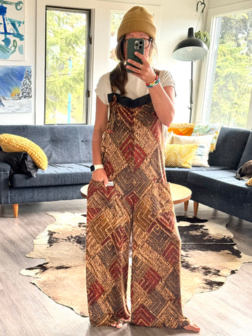 Wide Leg Overalls - Lg/XL