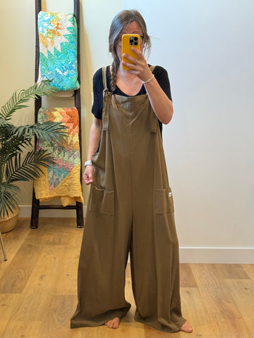Wide Leg Overalls - Lg/XL