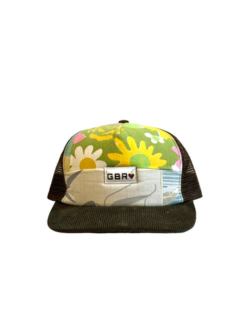 Trucker - olive cord brim/brown mesh