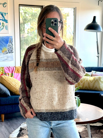 Scrap-Knit Sweatshirt med/Lg