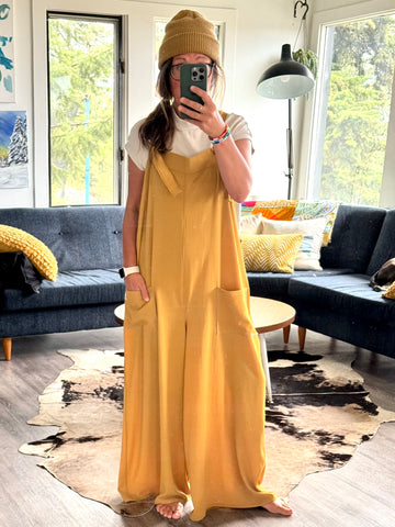 Wide Leg Overalls - Lg/XL