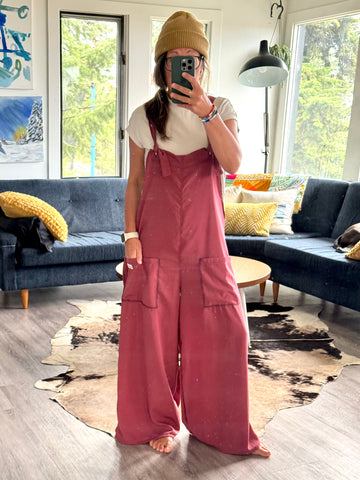 Wide Leg Overalls - sm/med